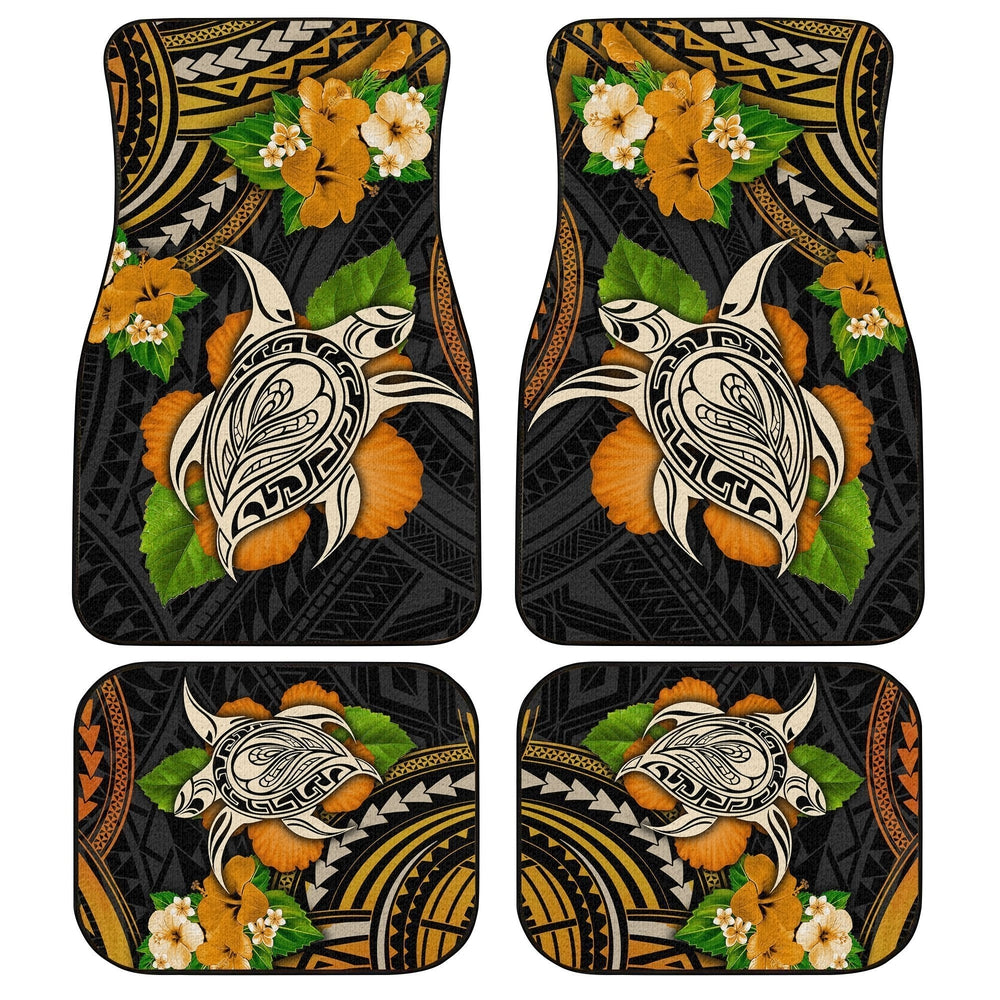 Polynesian Turtle Car Floor Mats Custom Hibiscus Flower Car Accessories Polynesian Turtle Car Floor Mats Custom Hibiscus Flower Car Accessories