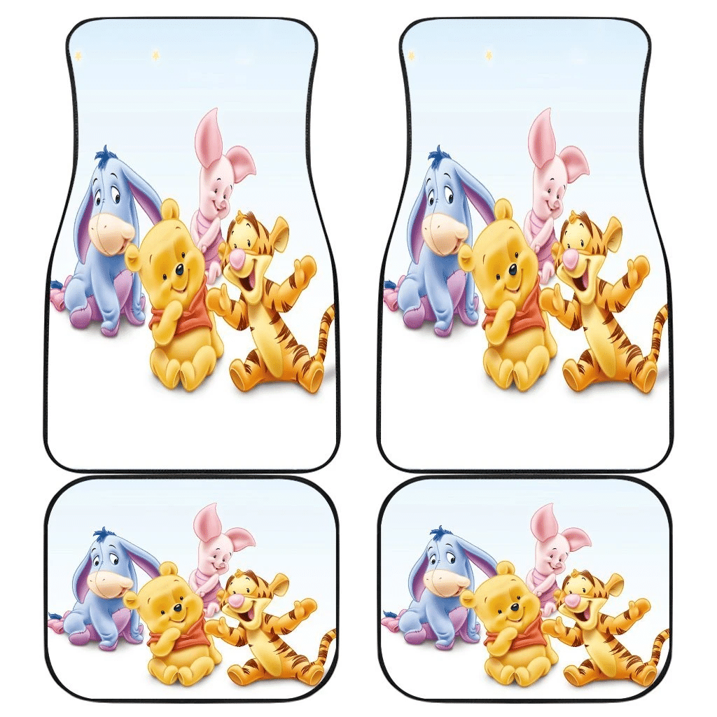 Pooh And Friends Funny Friendship in White theme Car Floor Mats 191030 Pooh And Friends Funny Friendship in White theme Car Floor Mats 191030