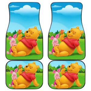 Pooh And Piglet Playing in Garden Car Floor Mats 191030