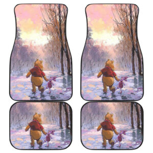 Pooh & Winnie Playing in Winter Car Floor Mats 191030