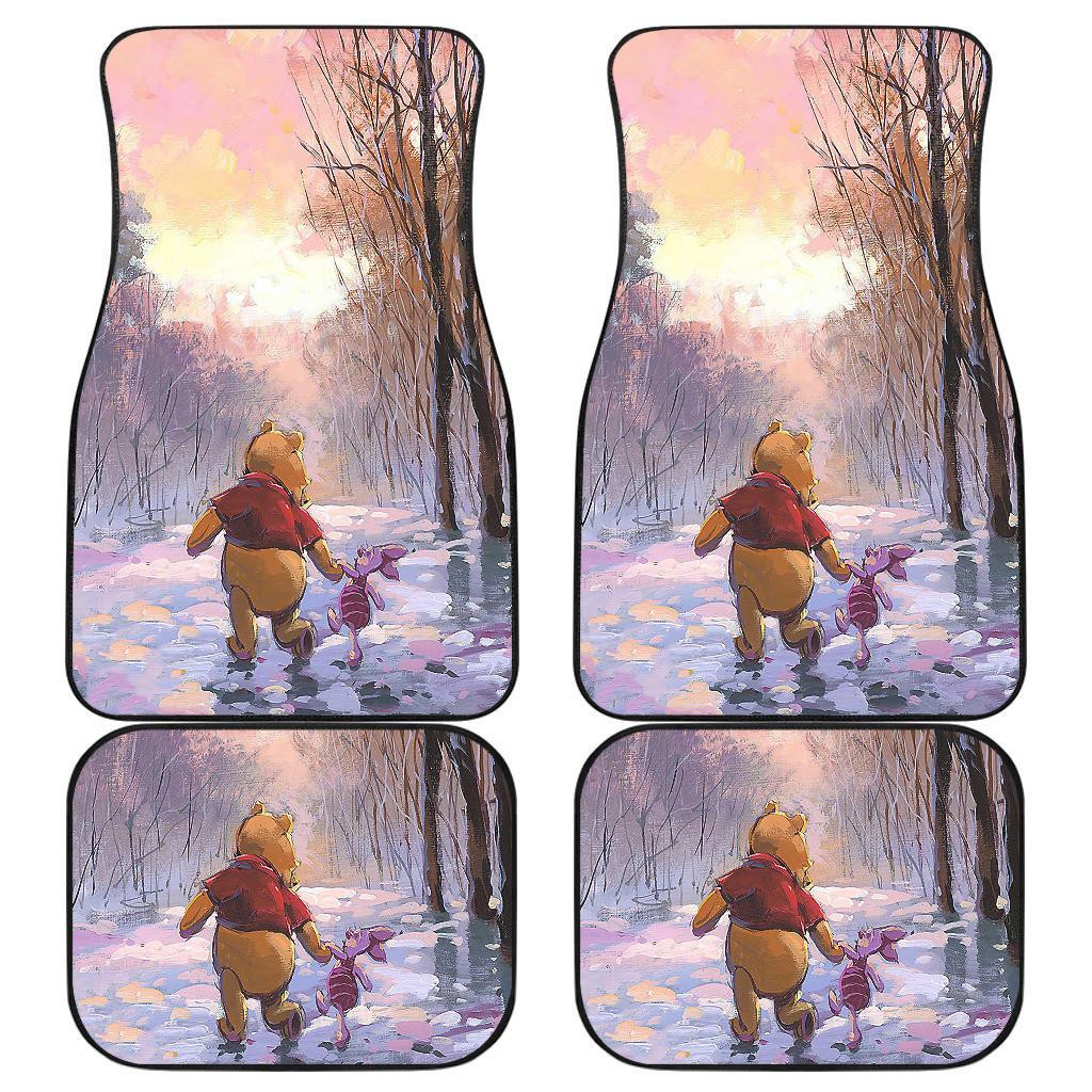 Pooh & Winnie Playing in Winter Car Floor Mats 191030 Pooh & Winnie Playing in Winter Car Floor Mats 191030