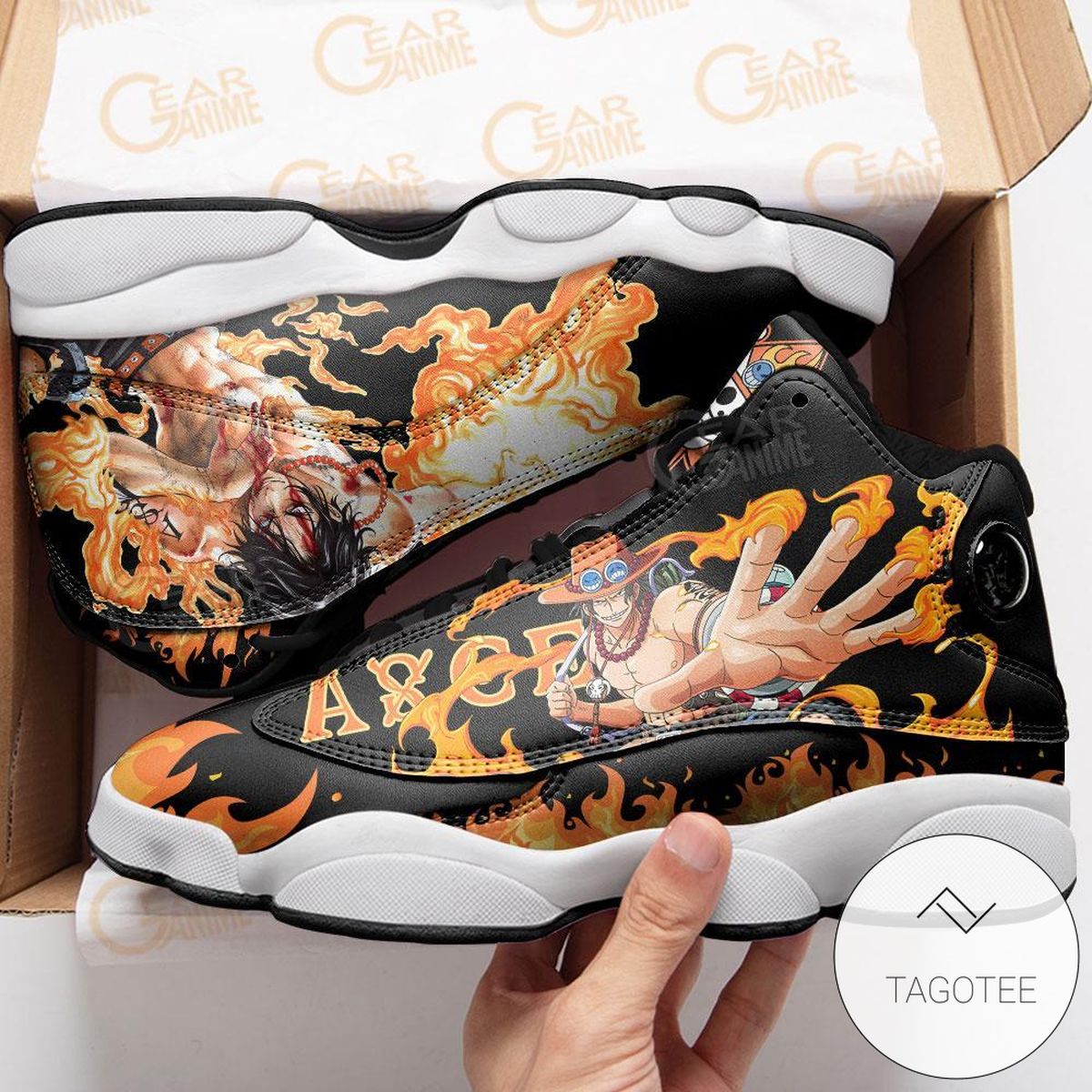Portgas D Ace Sneakers Custom Anime One Piece Air Jordan 13 Shoes Portgas D Ace Sneakers Custom Anime One Piece Air Jordan 13 Shoes