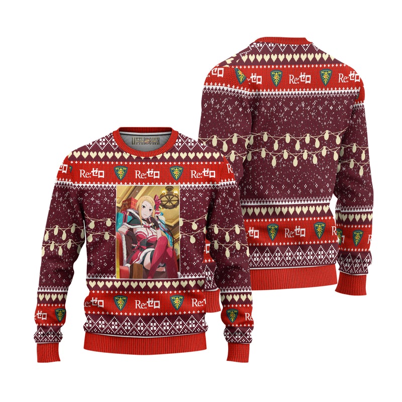 Priscilla Barielle Anime Ugly Christmas Sweater Custom Re Zero Xmas Gift Priscilla Barielle Anime Ugly Christmas Sweater Custom Re Zero Xmas Gift