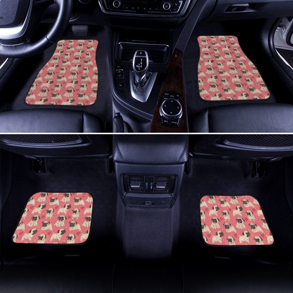 Pug Car Floor Mats Custom Funny Dog Car Interior Accessories Pug Car Floor Mats Custom Funny Dog Car Interior Accessories