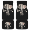 Punisher Skull Map in Black theme Car Floor Mats 191030