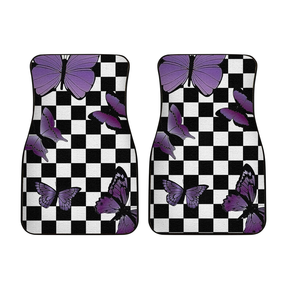 Purple-Butterfly-Car-Floor-Mats-Custom-Checkerboard-Car-Accessories-1