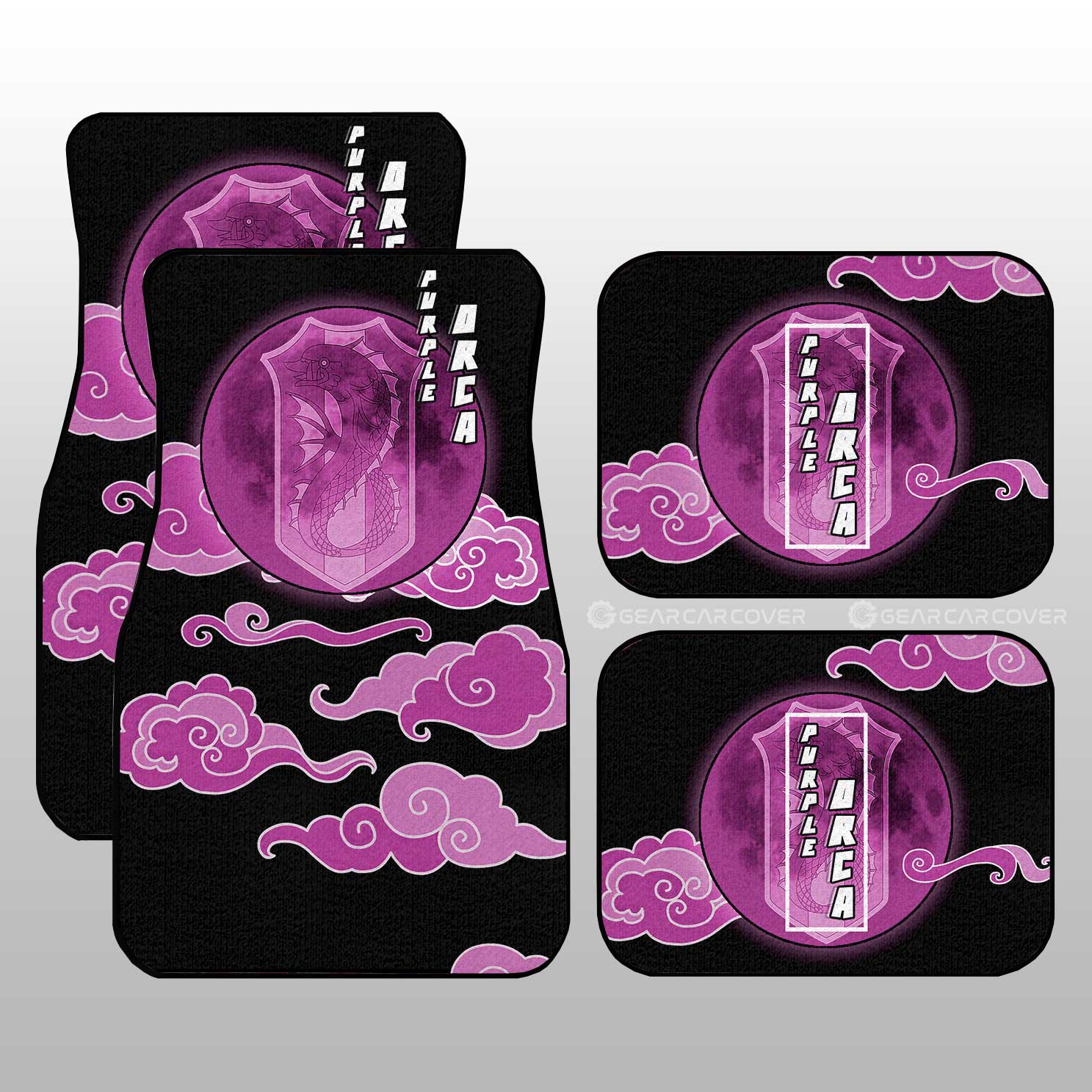 Purple Orca Car Floor Mats Custom Anime Black Clover Car Interior Accessories Purple Orca Car Floor Mats Custom Anime Black Clover Car Interior Accessories
