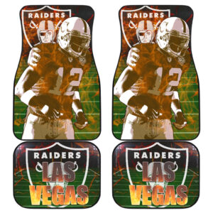 Raiders American Football Las Vegas Player  Fire Bursting Rugby Yard Car Floor Mats