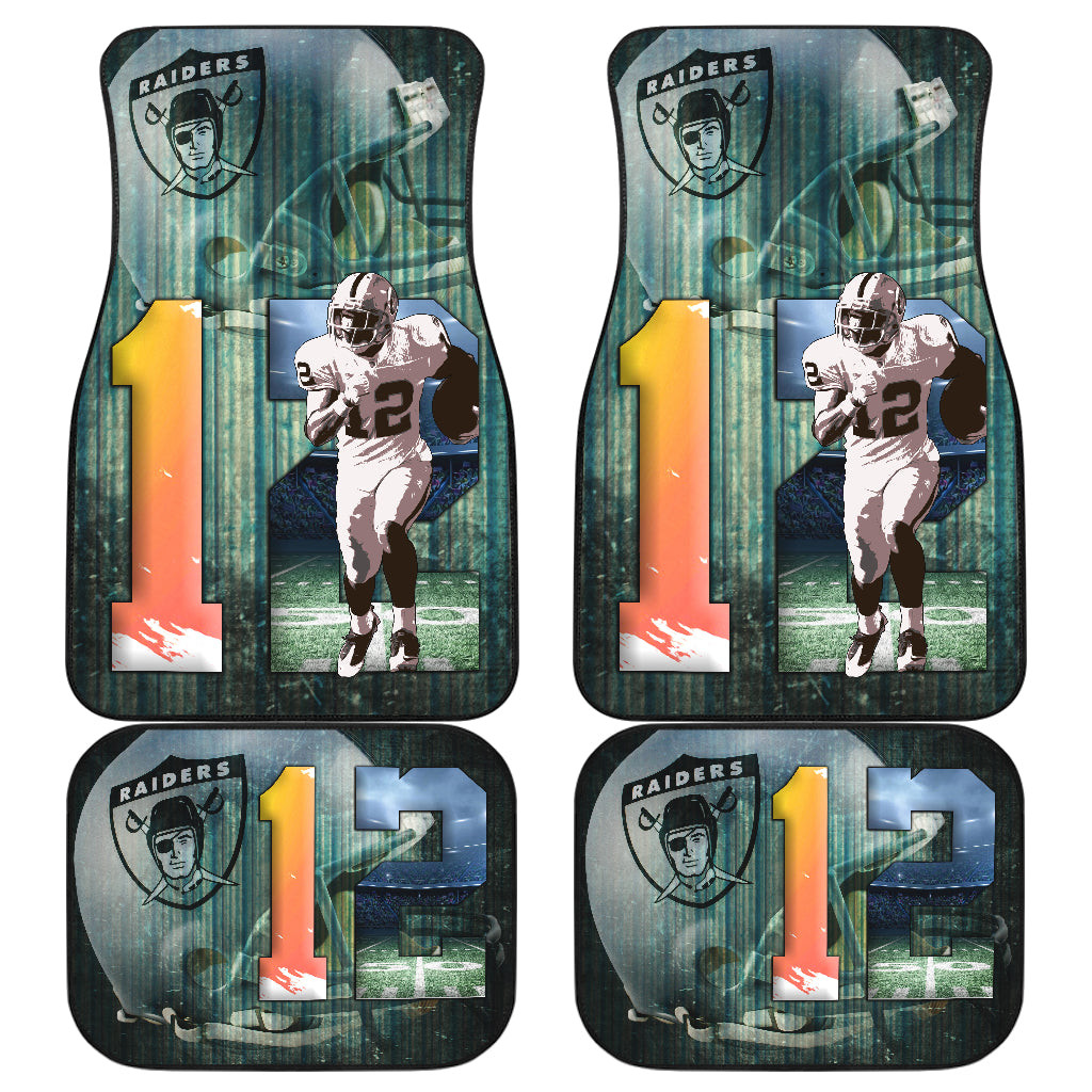 Raiders American Football Las Vegas Player Running Fading Helmet Car Floor Mats Raiders American Football Las Vegas Player Running Fading Helmet Car Floor Mats