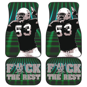 Raiders American Football Las Vegas Player  Silhouette Flaming Rugby F The Rest Car Floor Mats