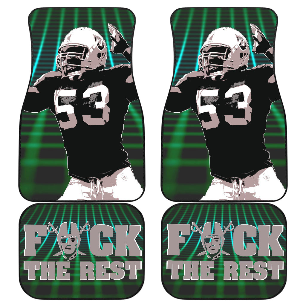Raiders American Football Las Vegas Player Silhouette Flaming Rugby F The Rest Car Floor Mats Raiders American Football Las Vegas Player Silhouette Flaming Rugby F The Rest Car Floor Mats