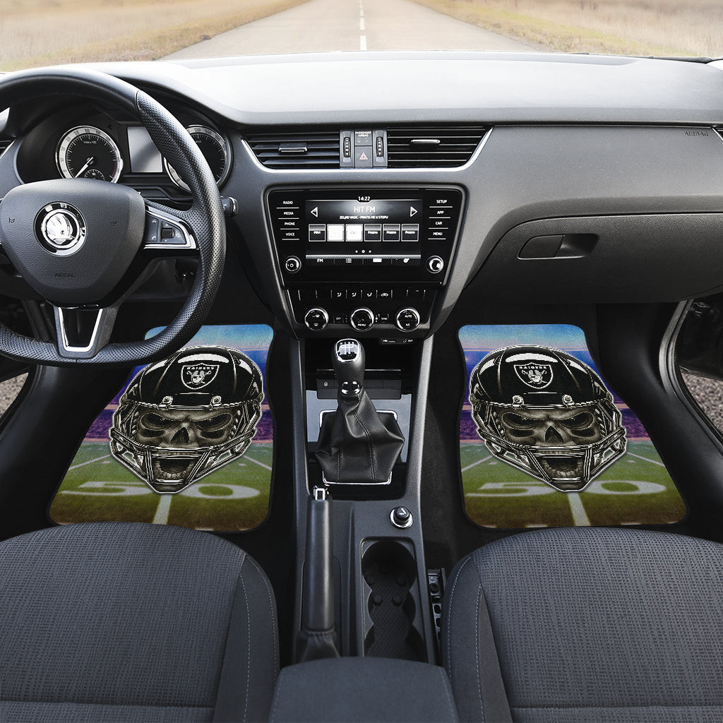 Raiders-American-Football-Las-Vegas-Skull-Wearing-Helmet-For-Love-For-Life-Car-Floor-Mats-1