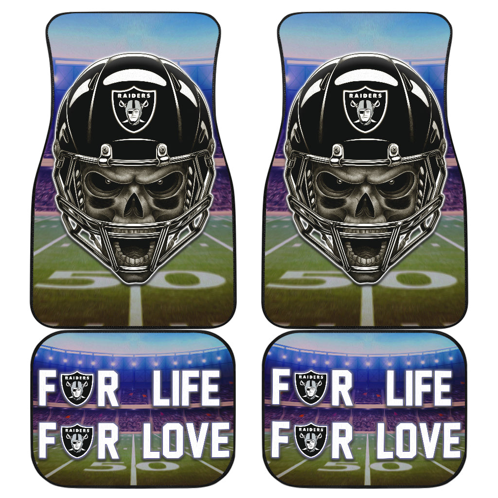 Raiders American Football Las Vegas Skull Wearing Helmet For Love For Life Car Floor Mats Raiders American Football Las Vegas Skull Wearing Helmet For Love For Life Car Floor Mats