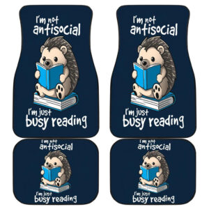 Reading Hedgehog Busy Reading Book Funny Wild Animal Car Floor Mats 191030