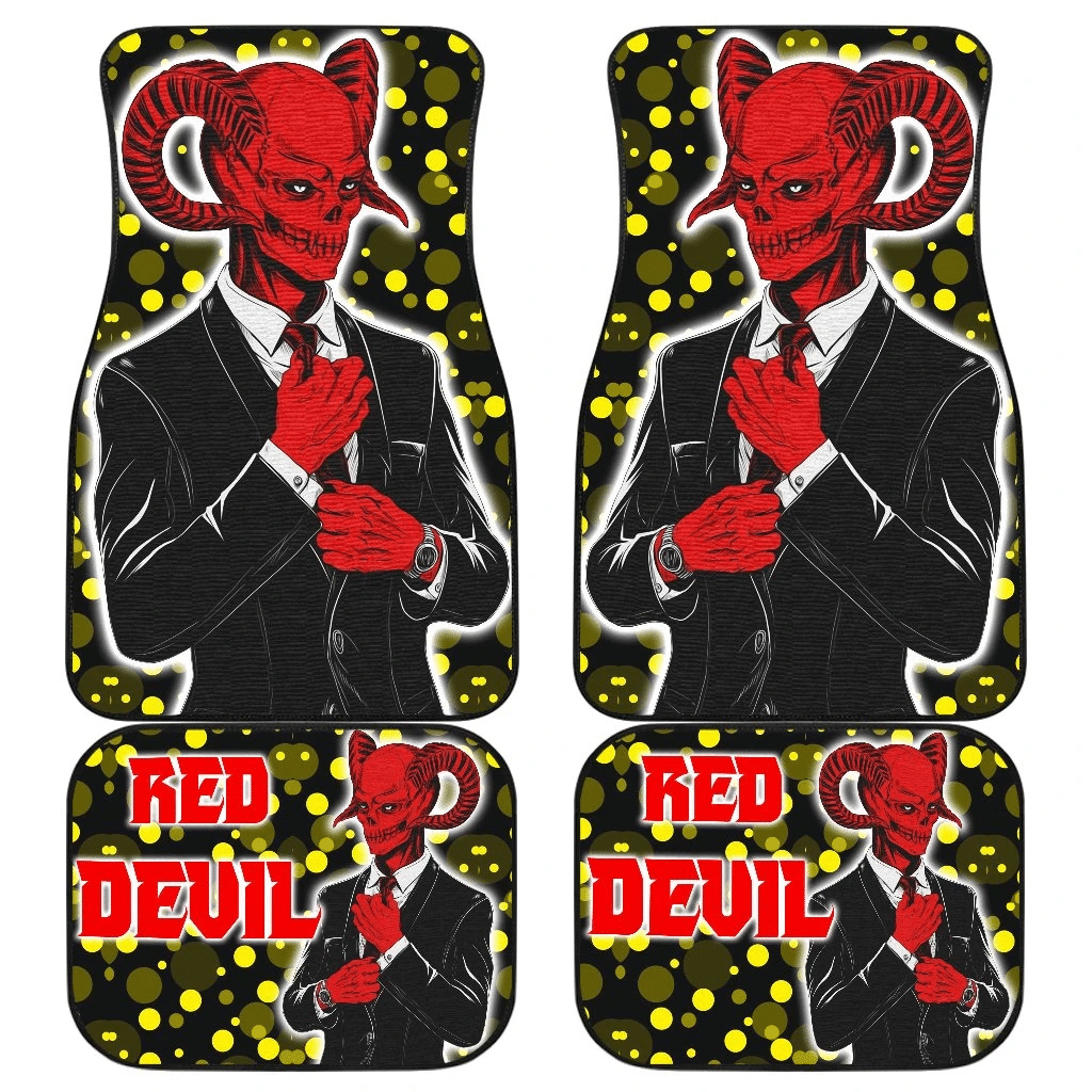Red Devil Wearing Suit Car Floor Mats Red Devil Wearing Suit Car Floor Mats
