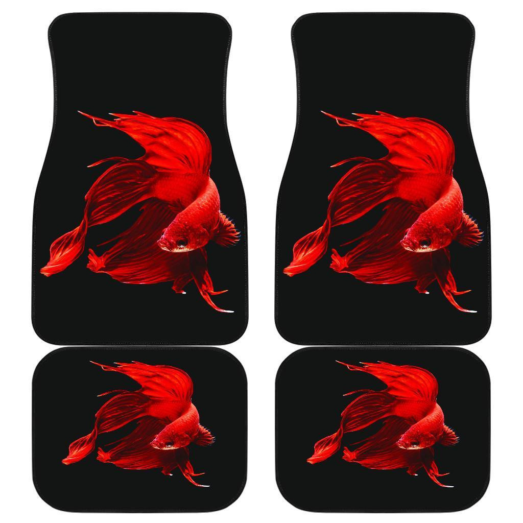 Red Fish Beauty in Black theme Car Floor Mats 191030 Red Fish Beauty in Black theme Car Floor Mats 191030