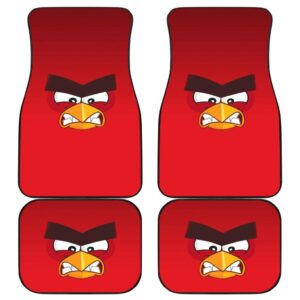 Red Of Angry Bird Face Car Floor Mats
