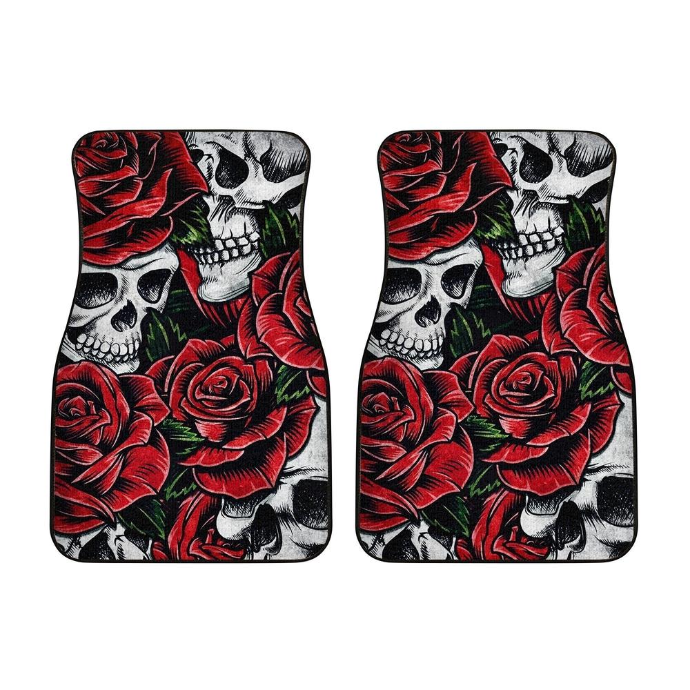 Red-Rose-Skull-Car-Floor-Mats-Custom-Flower-Car-Interior-Accessories-1