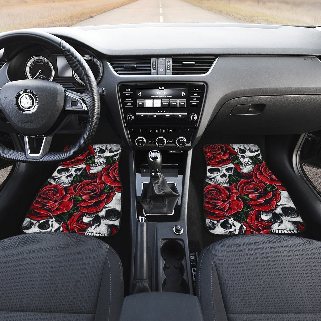Red-Rose-Skull-Car-Floor-Mats-Custom-Flower-Car-Interior-Accessories-2