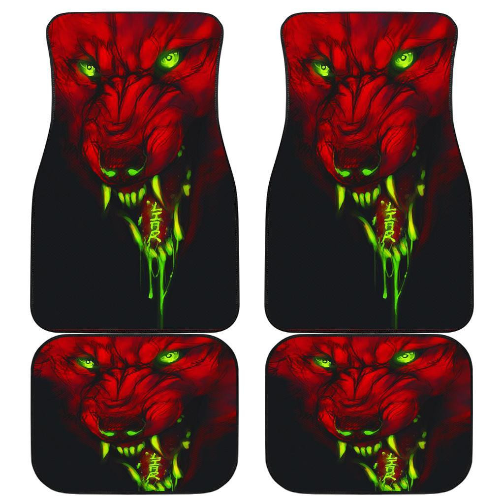 Red Wolf Angry Hunting Car Floor Mats 191030 Red Wolf Angry Hunting Car Floor Mats 191030