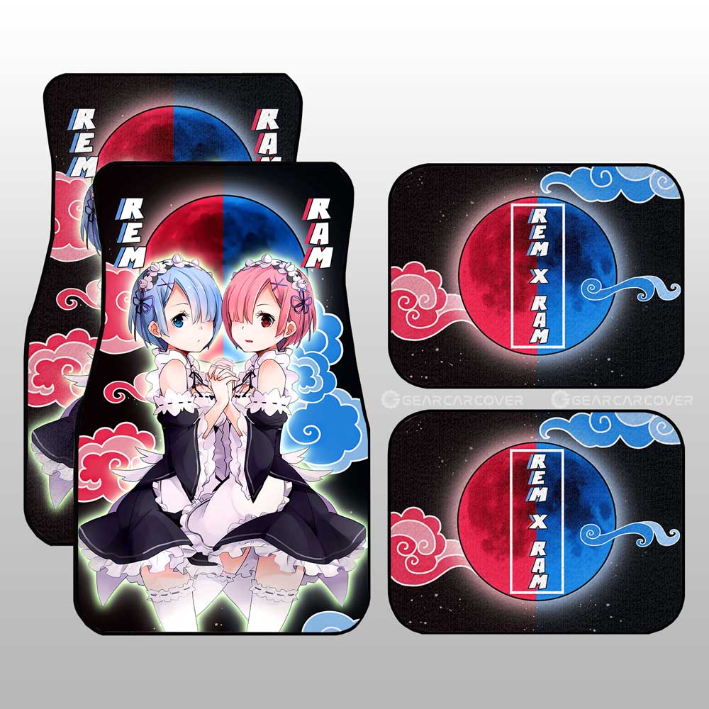 Rem And Ram Car Floor Mats Custom Re:Zero Anime Car Accessories Gifts For Fans Rem And Ram Car Floor Mats Custom Re:Zero Anime Car Accessories Gifts For Fans