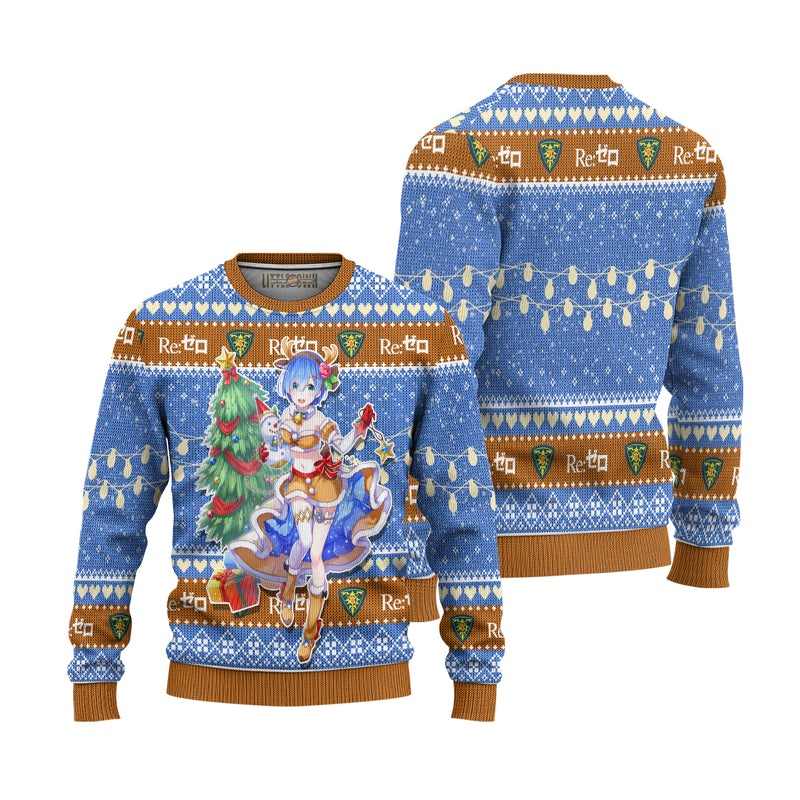 Rem Anime Ugly Christmas Sweater Custom Re Zero Xmas Gift Rem Anime Ugly Christmas Sweater Custom Re Zero Xmas Gift