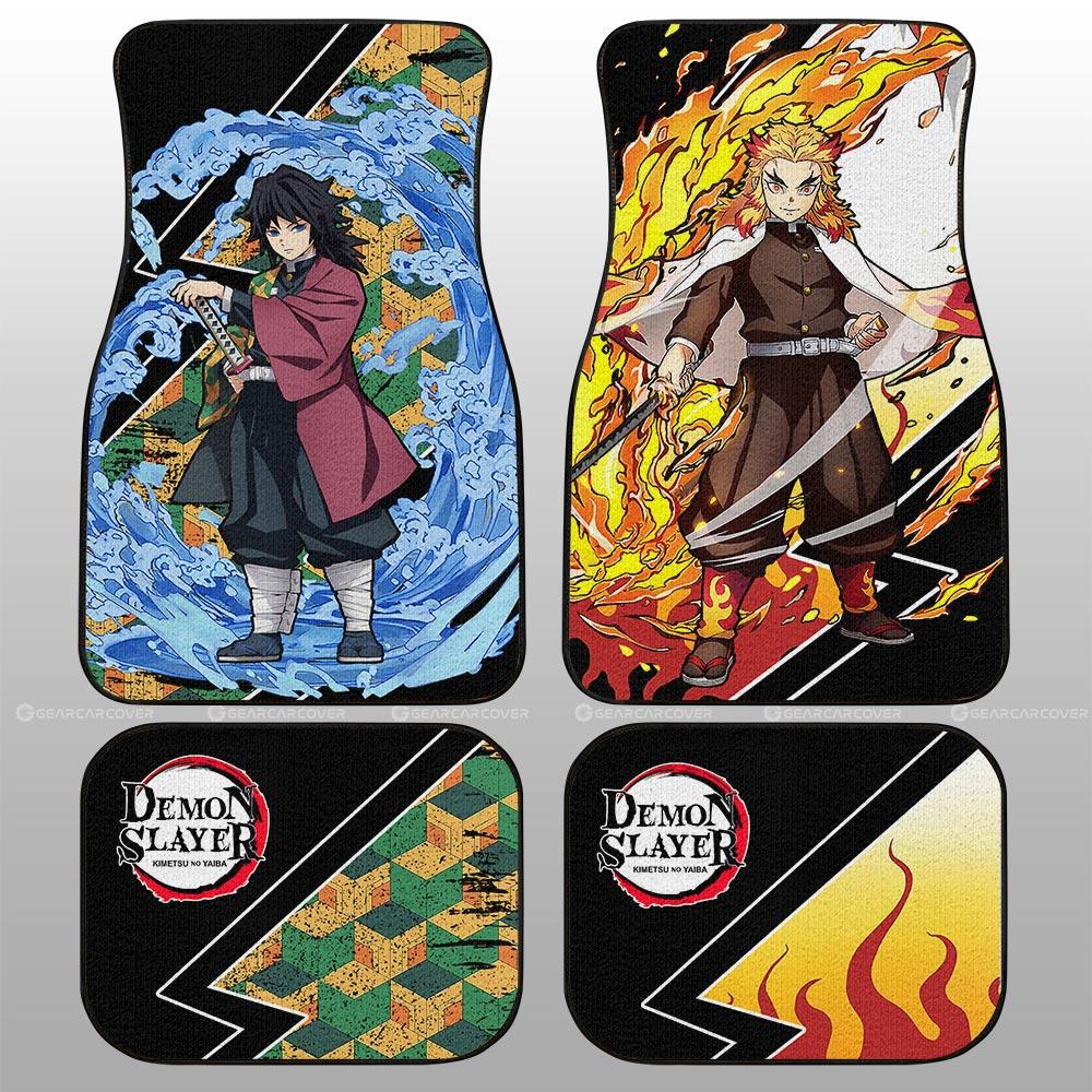 Rengoku And Giyuu Car Floor Mats Custom Anime Demon Slayer Car Accessories Rengoku And Giyuu Car Floor Mats Custom Anime Demon Slayer Car Accessories