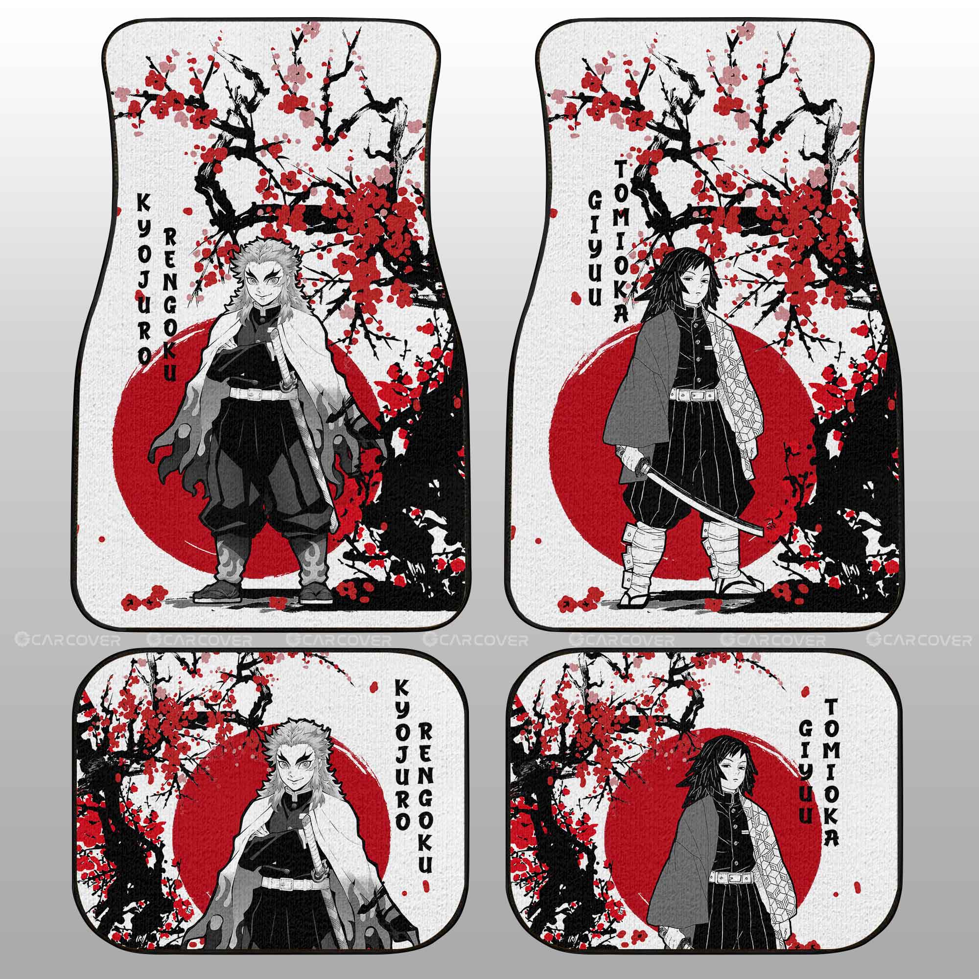 Rengoku And Giyuu Car Floor Mats Custom Japan Style Demon Slayer Anime Car Interior Accessories Rengoku And Giyuu Car Floor Mats Custom Japan Style Demon Slayer Anime Car Interior Accessories