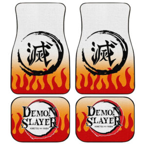 Rengoku Uniform Car Floor Mats Custom Demon Slayer Anime Car Accessories
