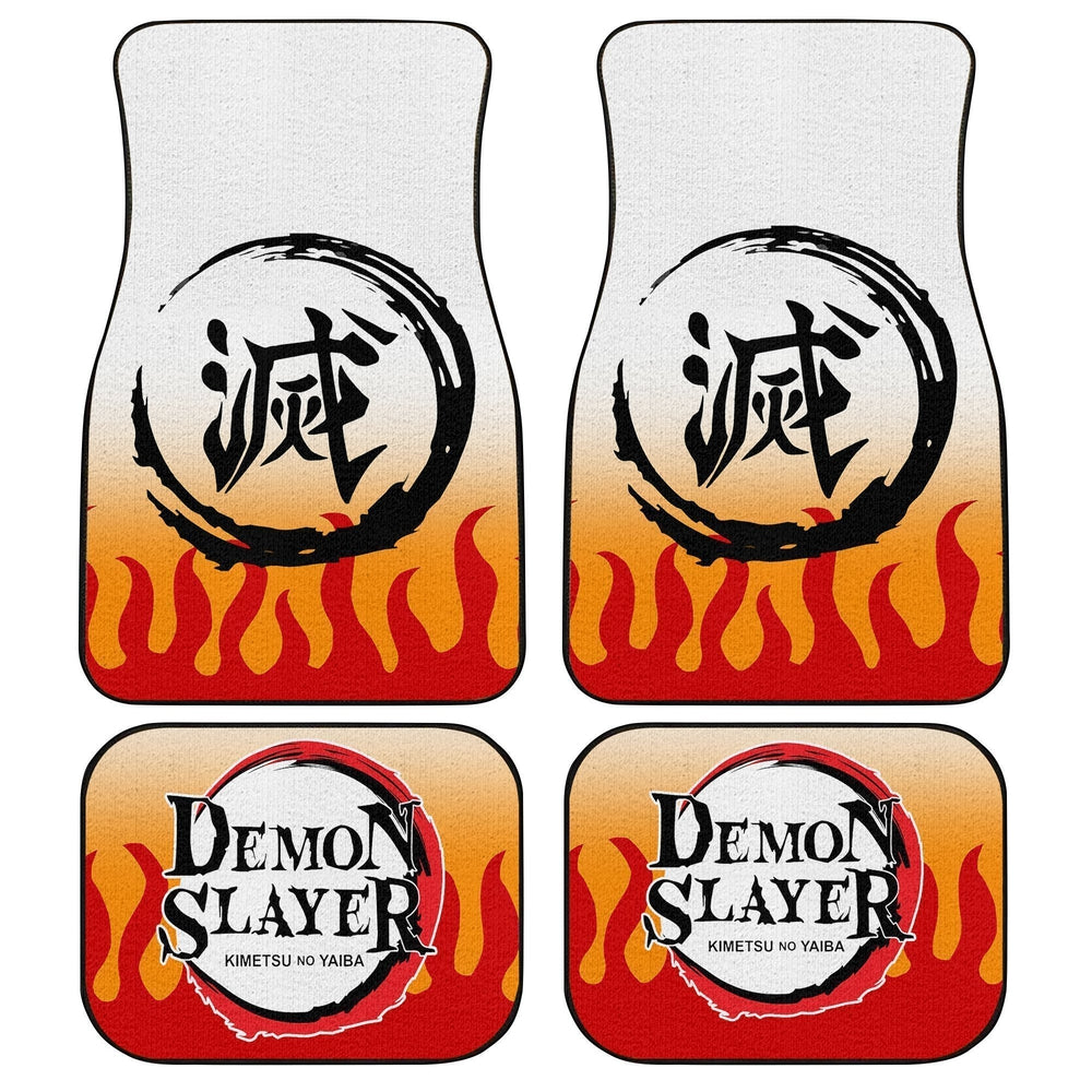 Rengoku Uniform Car Floor Mats Custom Demon Slayer Anime Car Accessories Rengoku Uniform Car Floor Mats Custom Demon Slayer Anime Car Accessories