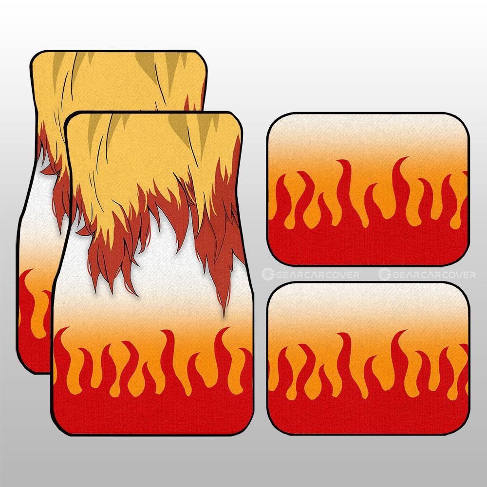 Rengoku Uniform Car Floor Mats Custom Hairstyle Demon Slayer Anime Car Interior Accessories Rengoku Uniform Car Floor Mats Custom Hairstyle Demon Slayer Anime Car Interior Accessories