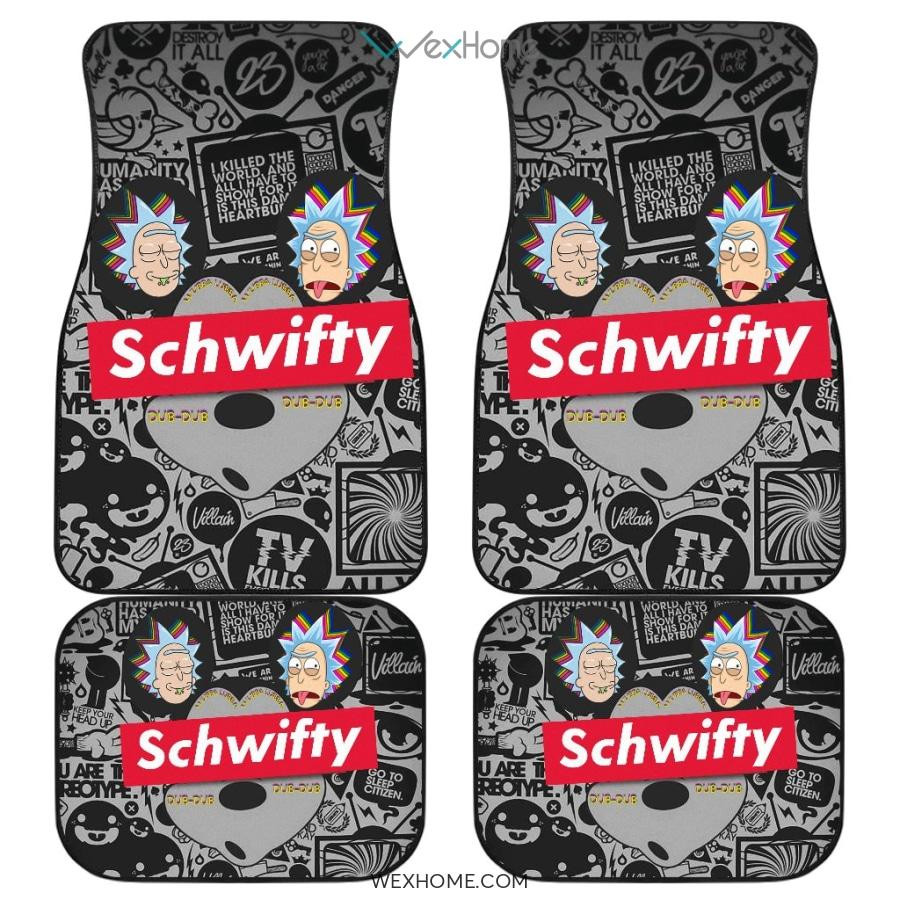 Rick Head Mickey Head Black And White Rick And Morty Car Floor Mats UBC041901 Rick Head Mickey Head Black And White Rick And Morty Car Floor Mats UBC041901