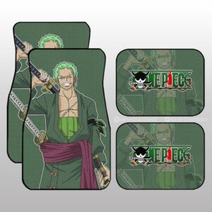 Roronoa Zoro Car Floor Mats Custom One Piece Anime Gifts For Fans