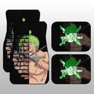 Roronoa Zoro Quotes Car Floor Mats Custom One Piece Anime Car Accessories Gifts For Fans