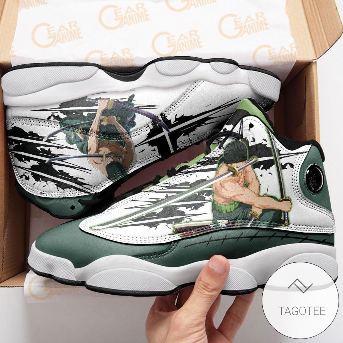 Roronoa Zoro Sneakers Custom Anime One Piece Air Jordan 13 Shoes Roronoa Zoro Sneakers Custom Anime One Piece Air Jordan 13 Shoes