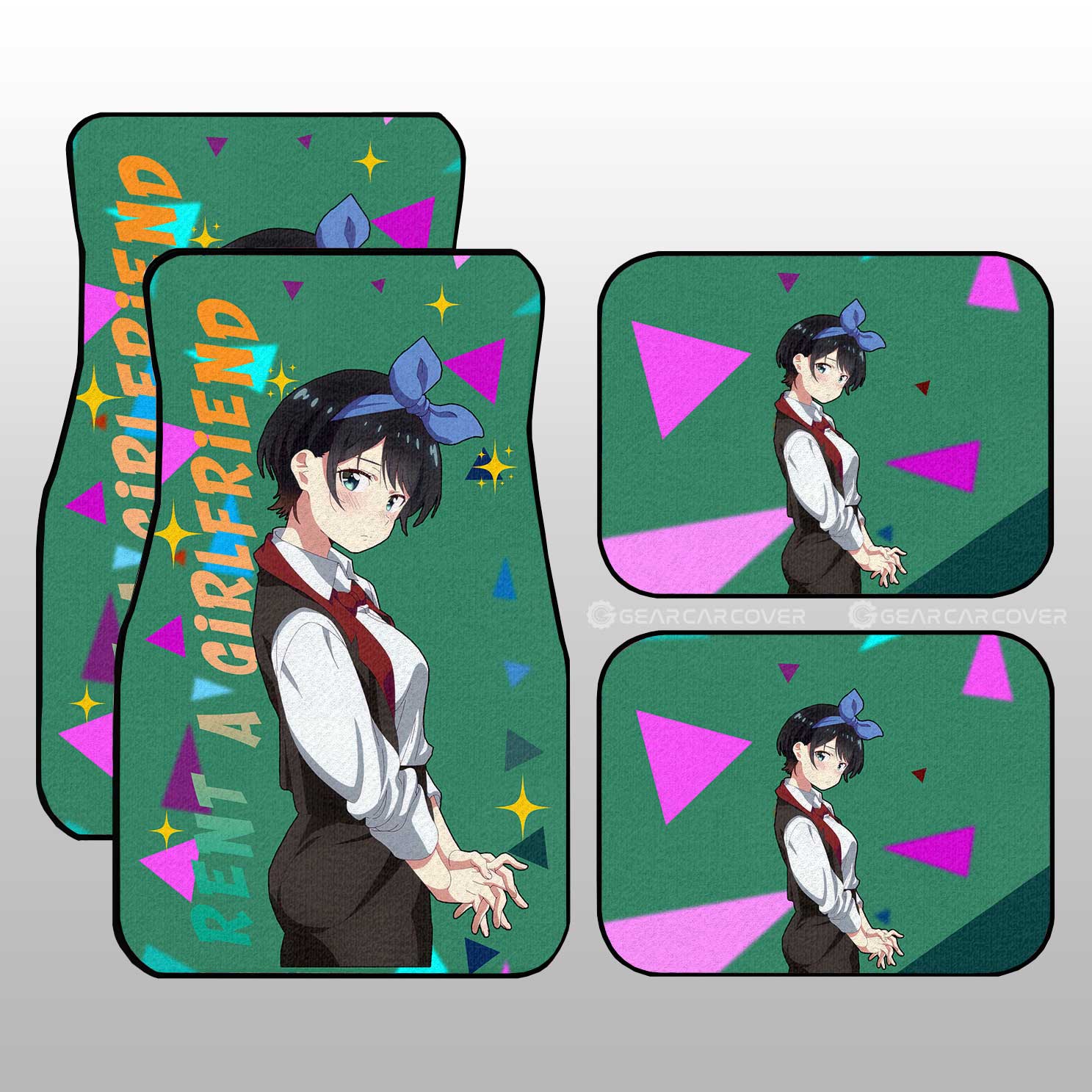 Ruka Sarashina Car Floor Mats Custom Anime Rent A Girlfriend Car Accessories Ruka Sarashina Car Floor Mats Custom Anime Rent A Girlfriend Car Accessories