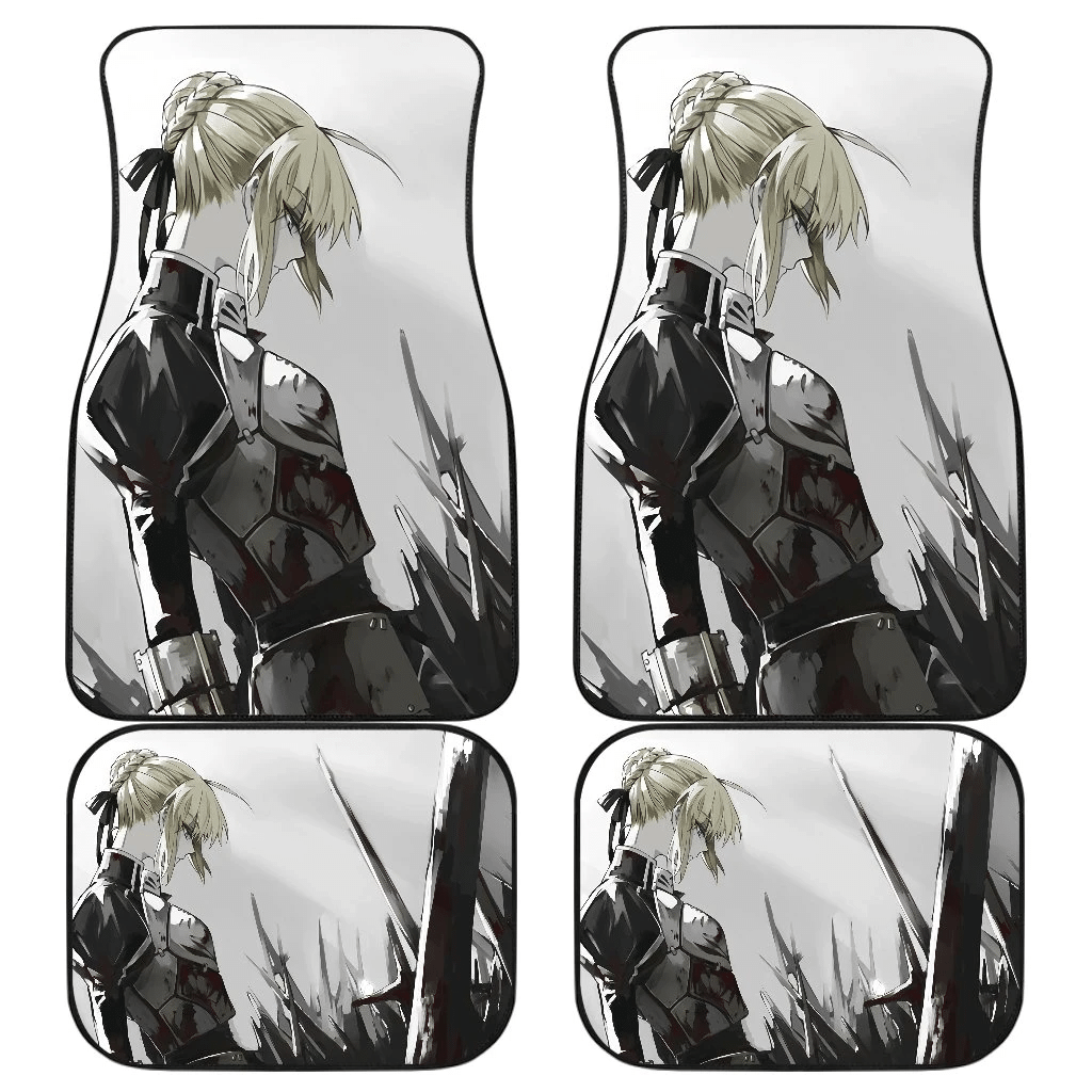 Saber In Last Battle Black And White Fate/Stay Night Car Floor Mats UBC040613 Saber In Last Battle Black And White Fate/Stay Night Car Floor Mats UBC040613
