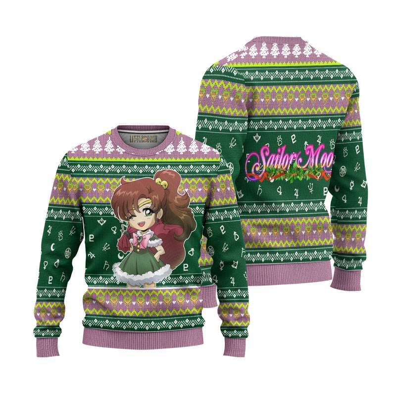 Sailor Jupiter Ugly Christmas Sweater Sailor Moon Anime Xmas Gift Sailor Jupiter Ugly Christmas Sweater Sailor Moon Anime Xmas Gift