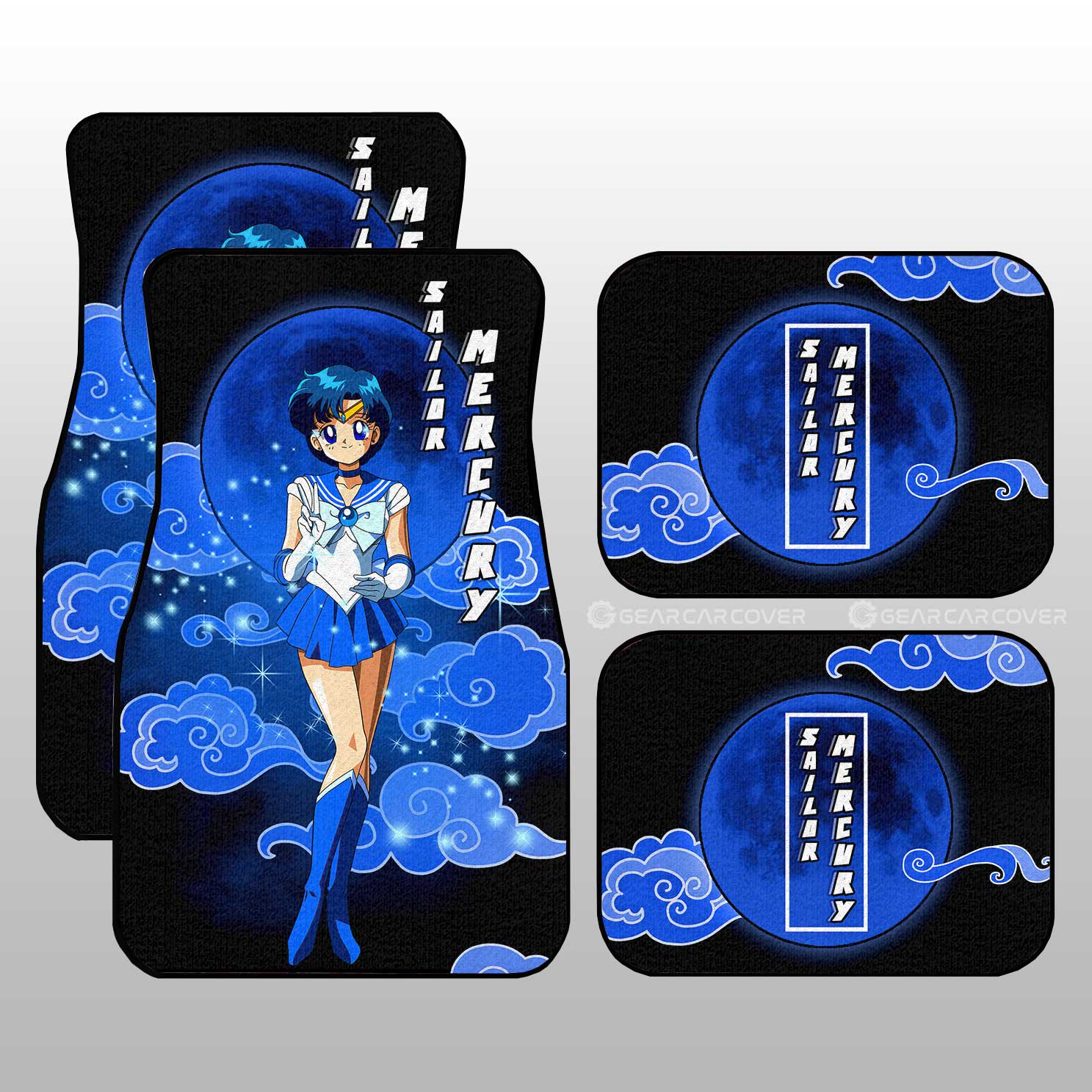 Sailor Mercury Car Floor Mats Custom Sailor Moon Anime Car Windshield Accessories Sailor Mercury Car Floor Mats Custom Sailor Moon Anime Car Windshield Accessories