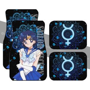 Sailor Moon Anime Car Floor Mats Custom Sailor Mercury Car Accessories