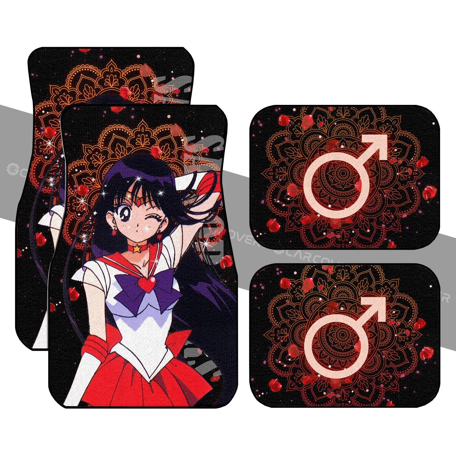 Sailor Moon Car Floor Mats Custom Sailor Mars Anime Car Accessories Sailor Moon Car Floor Mats Custom Sailor Mars Anime Car Accessories