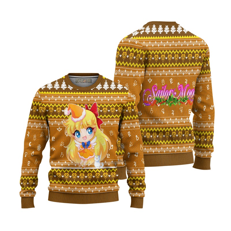 Sailor Venus Ugly Christmas Sweater Sailor Moon Anime Xmas Gift Sailor Venus Ugly Christmas Sweater Sailor Moon Anime Xmas Gift