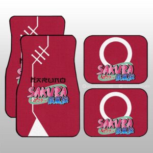 Sakura Uniform Car Floor Mats Custom Naruto Anime Car Interior Accessories