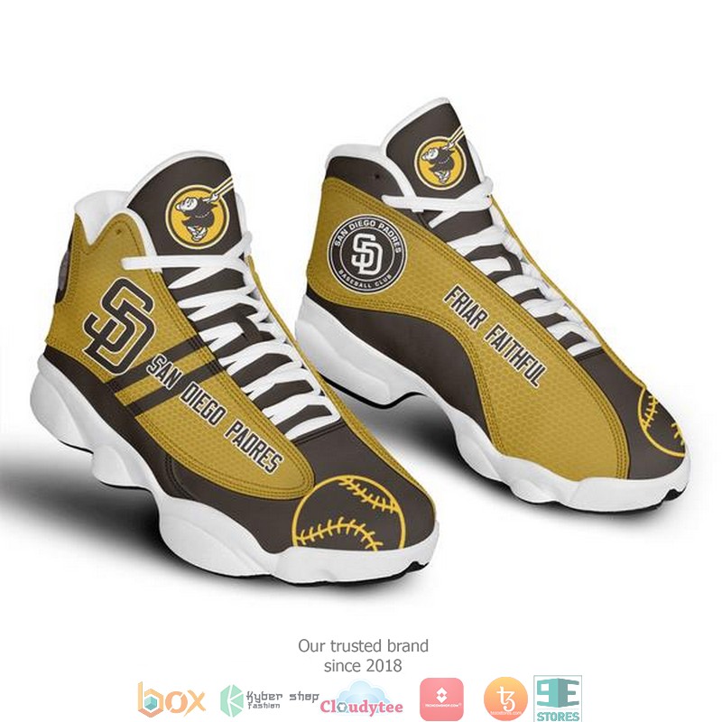 San Diego Padres Mlb Baseball Air Jordan 13 Sneaker Shoes San Diego Padres Mlb Baseball Air Jordan 13 Sneaker Shoes