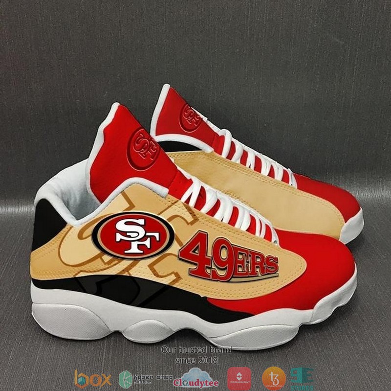 San Francisco 49Ers Nfl Big Logo Football Team Air Jordan 13 Sneaker Shoes San Francisco 49Ers Nfl Big Logo Football Team Air Jordan 13 Sneaker Shoes