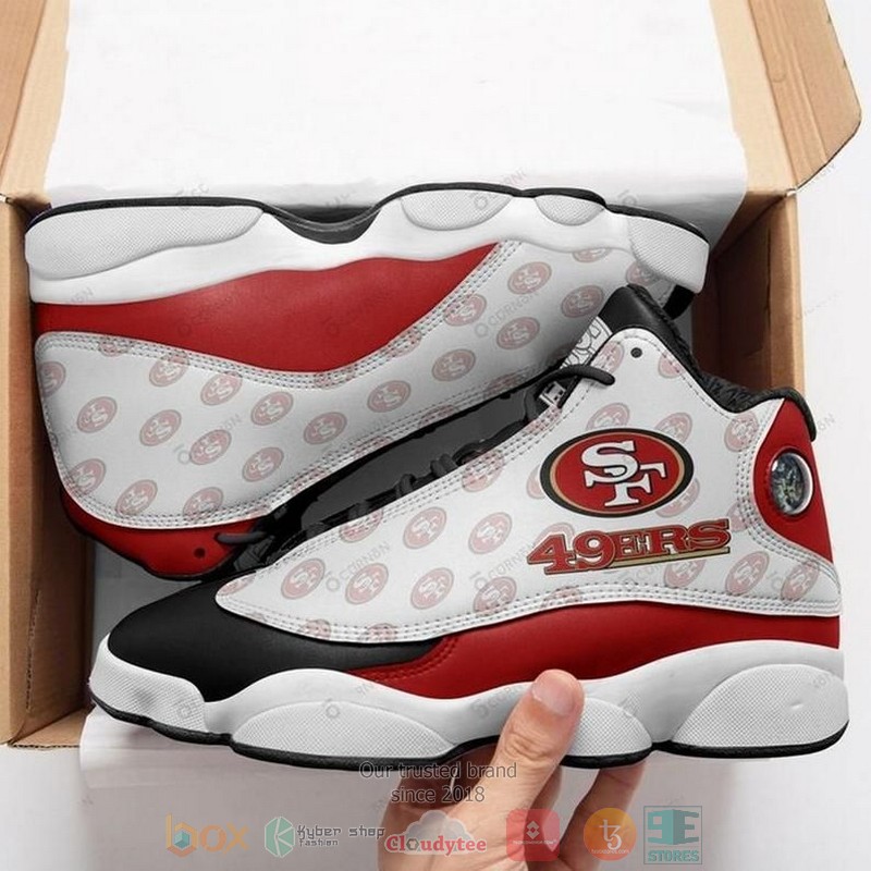 San Francisco 49Ers Nfl Football Team White Red Air Jordan 13 Shoes 2 San Francisco 49Ers Nfl Football Team White Red Air Jordan 13 Shoes 2