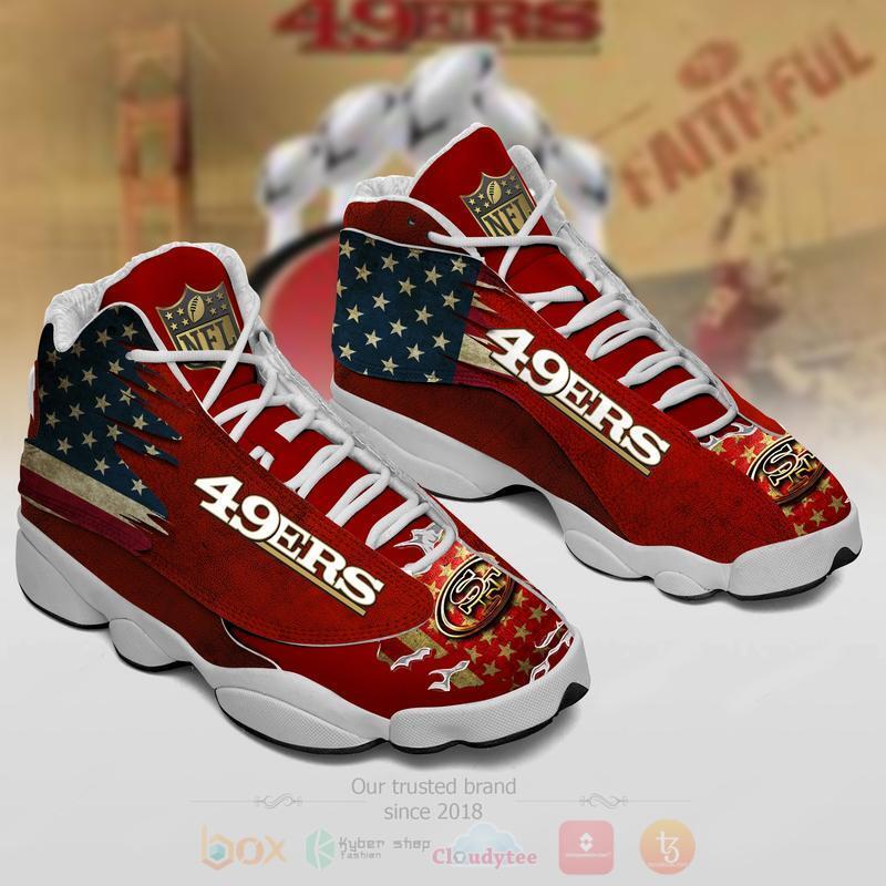 San Francisco 49Ers Us Flag Air Jordan 13 Shoes San Francisco 49Ers Us Flag Air Jordan 13 Shoes