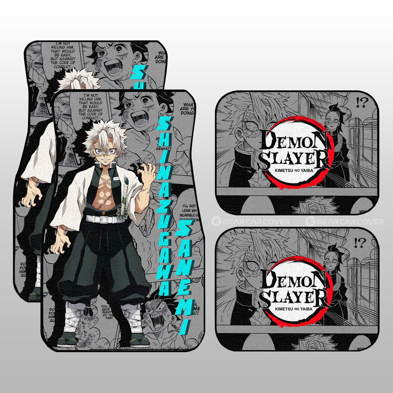 Sanemi Shinazugawa Car Floor Mats Custom Demon Slayer Anime Mix Manga Gifts For Fans Sanemi Shinazugawa Car Floor Mats Custom Demon Slayer Anime Mix Manga Gifts For Fans