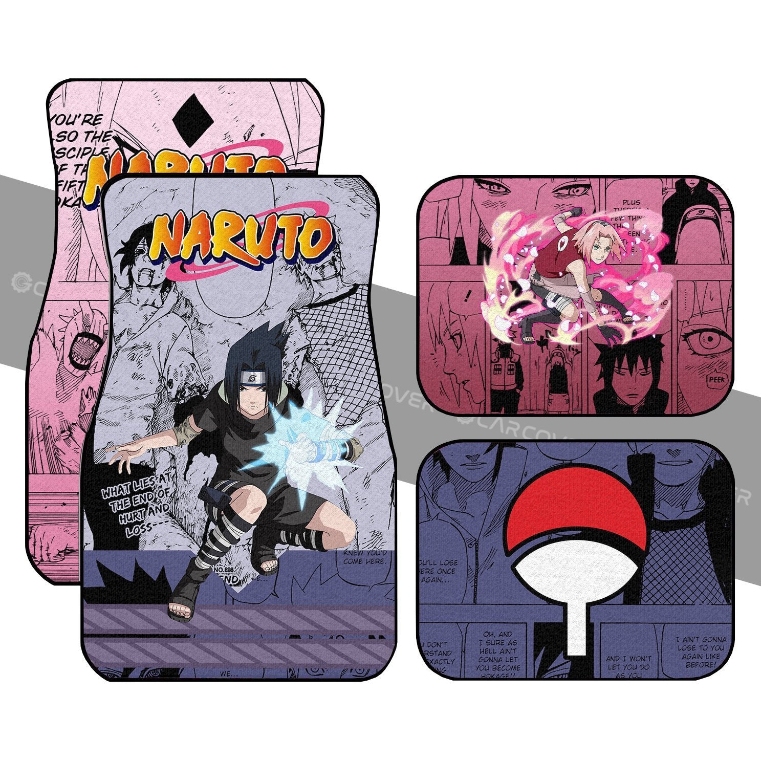 Sasuke And Sakura Car Floor Mats Custom Anime Naruto Car Interior Accessories Sasuke And Sakura Car Floor Mats Custom Anime Naruto Car Interior Accessories