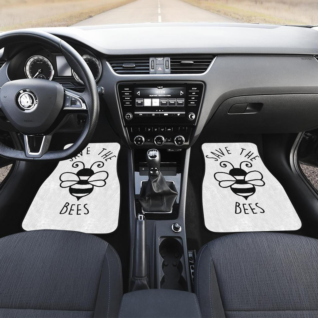 Save-The-Bee-Art-Draw-Black-White-Car-Floor-Mats-191031-1